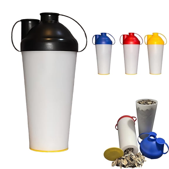 Sunflower Seed Snack Cup – Reusable Seed & Shell Holder, Portable Outdoor Sports Travel Snack Container with Shell Spit Cup Leak-Proof Waste Collector for Pumpkin Seeds Nuts Pistachios (A)