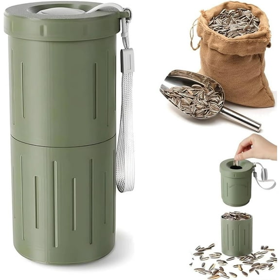 Sunflower Seed Spit Cup with Seed Storage, Portable 2-in-1 Shell Disposal Container for Car Road Trips and Baseball Games, Dishwasher Safe Snack Cup