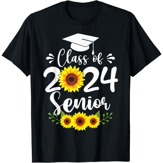 Sunflower Senior Mom 24 Graduation Senior 24 Class Of 2024 T-Shirt
