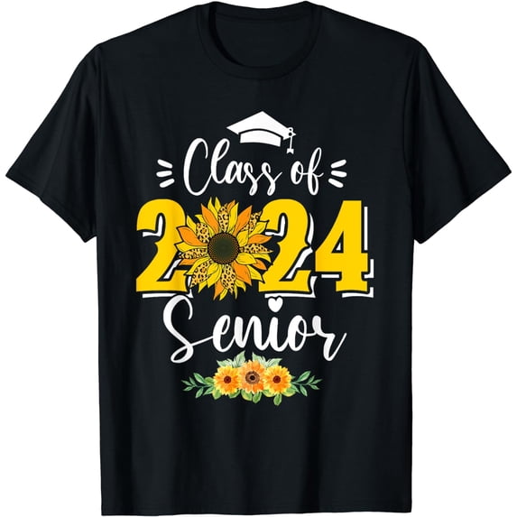 Sunflower Senior Mom 24 Graduation Senior 24 Class Of 2024 T-Shirt