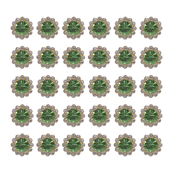 Sunflower Shaped Glass Buttons with Rhinestone for DIY Sewing Accessories and Craft Projects 12