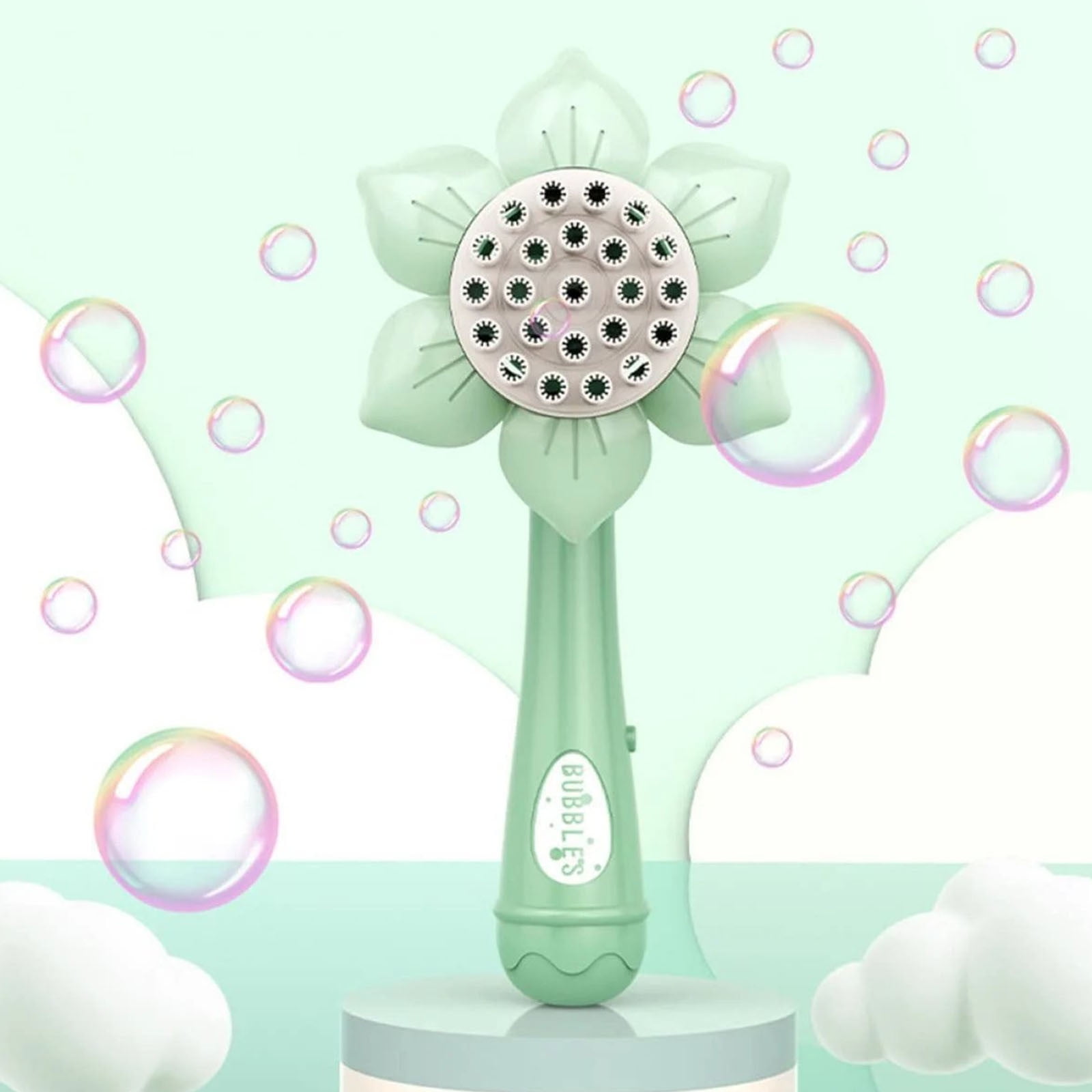 Sunflower Shape 23 Hole Bubble Blower with 50ml Bubble Solution for Outdoor Interactive Play, Summer Water Activities, Backyard Fun and Festive Events with Easy Operation and Colorful Bubbles