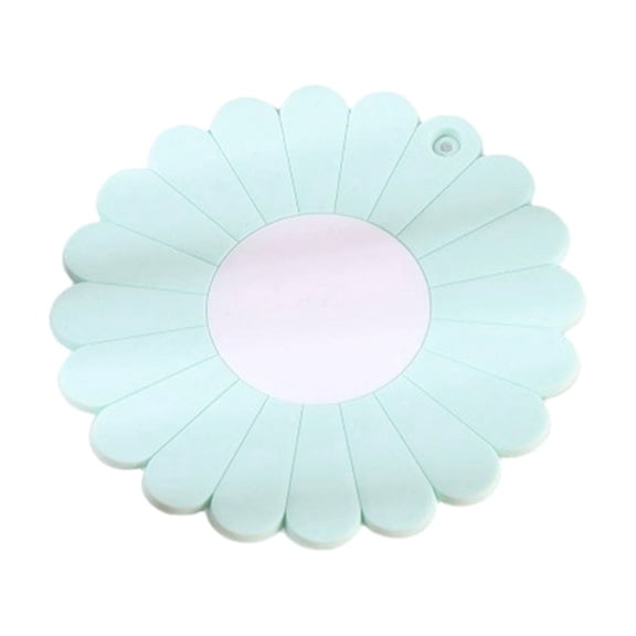 Sunflower Shape Heat-Resistant Silicone Trivet Mats, 7'' Non-Slip for Kitchen Countertops & Dining Table, Reusable Pot Holder Pad with Secure Grip,Green