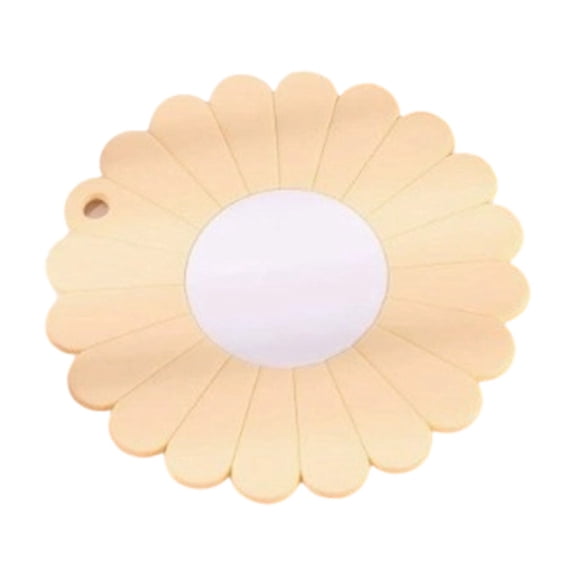 Sunflower Shape Heat-Resistant Silicone Trivet Mats, 7'' Non-Slip for Kitchen Countertops & Dining Table, Reusable Pot Holder Pad with Secure Grip,Yellow