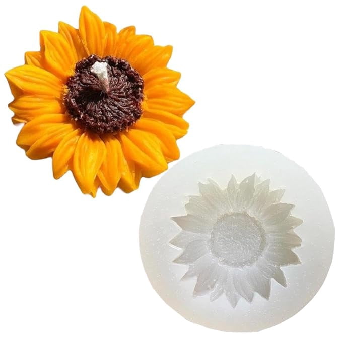 Sunflower Shape Silicone Mould for Candle Making Molds Chocolate Cake Decorations Fondant Moulds Resin Art Craft Floral Floating Candles Mold