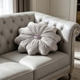 thumbnail image 1 of Sunflower Shape Throw Pillow Decorative Cotton Cushion for Sofa, Couch, Bed - Soft Velvet Accent for Living Room and Office Gray, 1 of 6