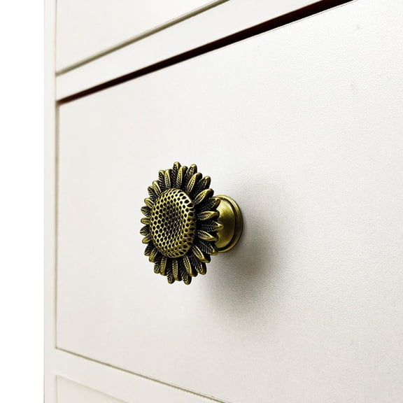 Sunflower Shape Zinc Alloy Furniture Handle Door Cabinets Knobs For Children