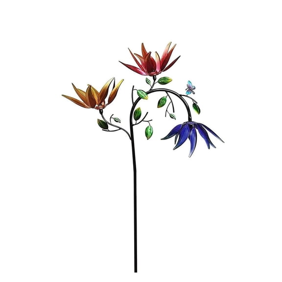 Sunflower Shaped Garden Stake Floral Yard Ornament Bright Lawn Decor For Spring Summer Front Back Yard Natural Scenery Layout