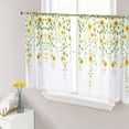 thumbnail image 1 of Sunflower Sheer Curtains 54 Inch Length 2 Panels Set, Spring Floral Summer Botanical Weeping Voile Window Treatment Rod Pocket Short Kitchen Curtains Drapes for Bedroom 52"x54"x2, 1 of 7