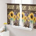 thumbnail image 1 of Sunflower Sheer Curtains 54 Inch Length 2 Panels Set Window Treatments, Yellow Flowers Summer Botanical Wooden Retro Art Rod Pocket Semi Curtains for Living Room/Bedroom/Kitchen Décor, 104"W x 54"L, 1 of 7