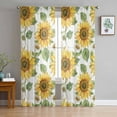 thumbnail image 1 of Sunflower Sheer Curtains 72 Inches Long 2 Panels Set, Window Sheer Curtains for Living Room/Bedroom, Farmhouse Watercolor Botanical Summer Light Filtering Rod Pocket Curtain 52'' x 72'' x 2, 1 of 7