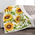 thumbnail image 1 of Sunflower Sherpa Blanket Print Cozy Lightweight Durable Bed Couch Blanket for Kids Women Gift 50"x60", 1 of 6