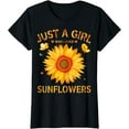 thumbnail image 1 of Sunflower Shirt For Women Just A Girl Who Loves Sunflowers T-Shirt, 1 of 3