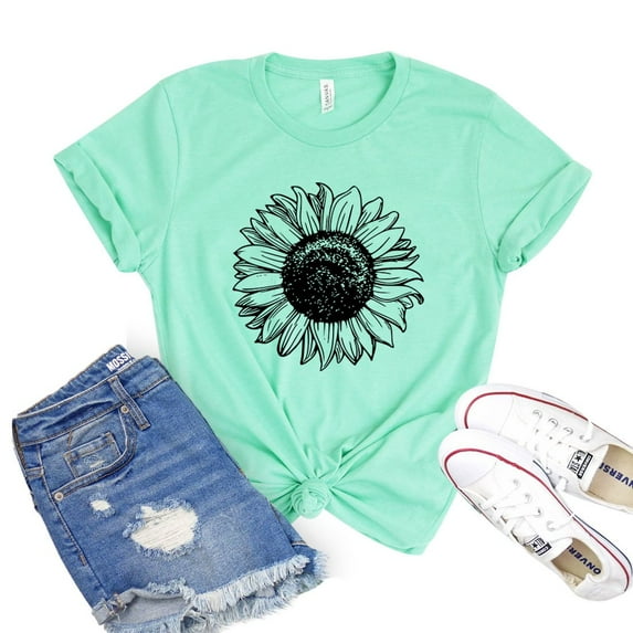 Sunflower Shirt Spring Shirts Summer Tshirt Women’s Boho Gift Botanical T-shirt Nature Lover Tee