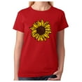 thumbnail image 1 of Sunflower Shirt for Women Girls Summer Graphic Tee Cute Women T-Shirt Medium Red, 1 of 4