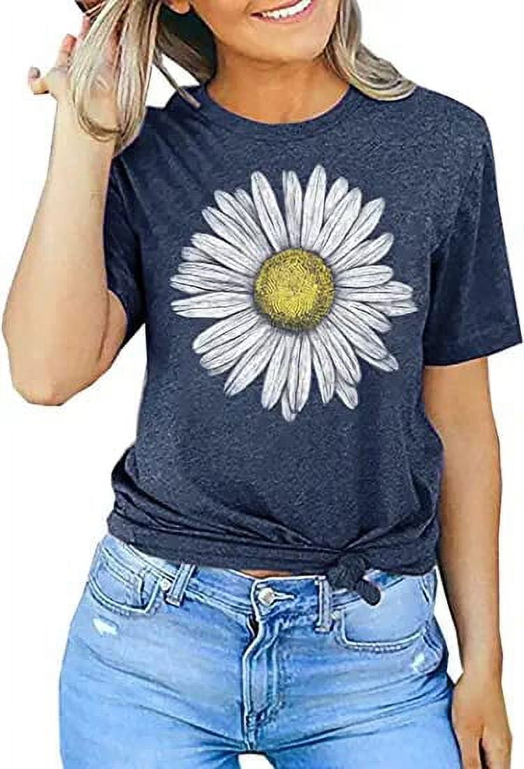Sunflower Shirts for Women Flower Graphic Tees Shirts Inspirational