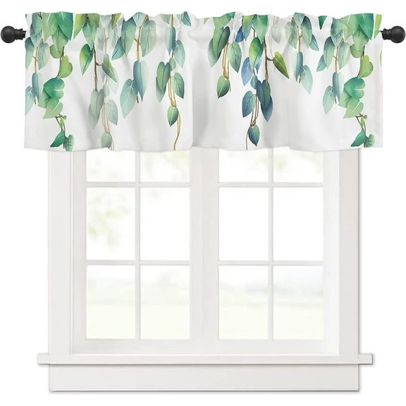 Sunflower Short Window Valance Curtains, Live Love Laugh Quoted Bronze Vintage Wooden Barn Print, Window Treatment Valances for Kitchen Bathroom Living Room Cafe Decor with Rod Pocket, 54 x 18 in