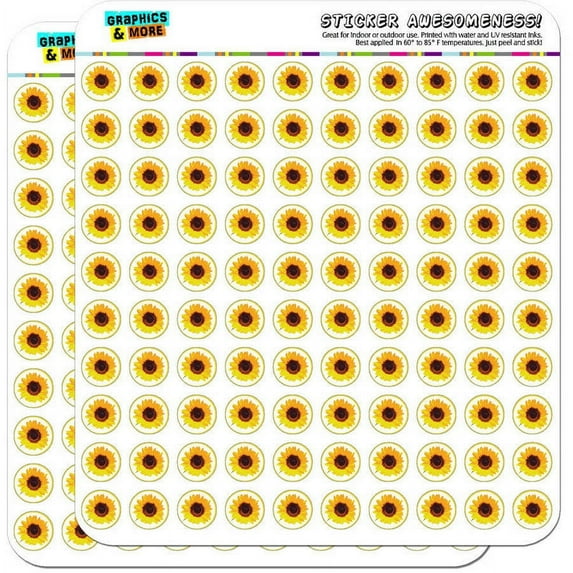 Sunflower Shower 200 1/2" (0.5") Planner Calendar Scrapbooking Crafting Stickers
