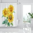 thumbnail image 1 of Sunflower Shower Curtain, Country Spring Yellow Sunflower Shower Curtain Set, Watercolor Farmhouse Floral Shower Curtains for Bathroom, Waterproof Fabric with 12 Hooks, 72 x 72 Inches, 1 of 5