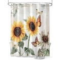 thumbnail image 1 of Sunflower Shower Curtain, Farmhouse Rustic Retro Summer Floral Butterfly Waterproof Shower Curtain Set with 12 Hooks Lightweight Washable Fabric Shower Curtains for Bathroom 36x72 Inches, 1 of 6
