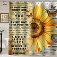 thumbnail image 1 of Sunflower Shower Curtain, Positive Inspirational Quotes Yellow Floral Butterfly Country Rustic Farmhouse Bathroom Decor, Waterproof Fabric Shower Curtain Set, 72 X 72 Inch, Live Laugh Love, 1 of 6