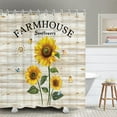 thumbnail image 1 of Sunflower Shower Curtain, Rustic Floral Sunflower and Butterfly Shower Curtains Set with 12 Hooks, Farmhouse Shower Curtain, Sunflower Shower Curtains for The Bathroom, 72" W x 72" H, 1 of 6
