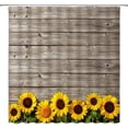 thumbnail image 1 of Sunflower Shower Curtain Yellow Flower Rustic Brown Wooden Plank Spring Floral Green Leaf Farmhouse Country Fabric Bathroom Decor Set with Hooks(70" Wx84 H), 1 of 3