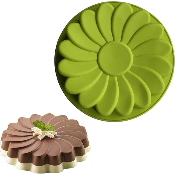 Sunflower Silicone Mold, Large Flower Baking Pan for Cake Jello Soap Making, Reusable 3D(XX)