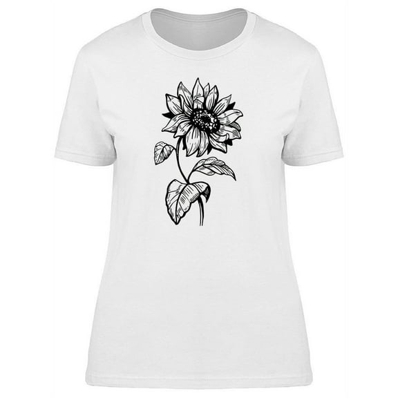 Sunflower Sketch T-Shirt Women -Image by Shutterstock, Female Medium