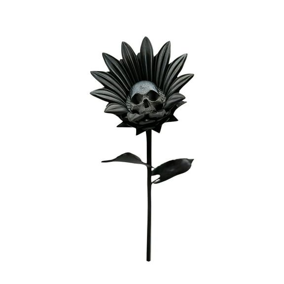 Sunflower Skulls Flower Decoration Halloween Decoration Plant Statue, Real Touch Long Stem Bouquets for Home Wedding Party Decor
