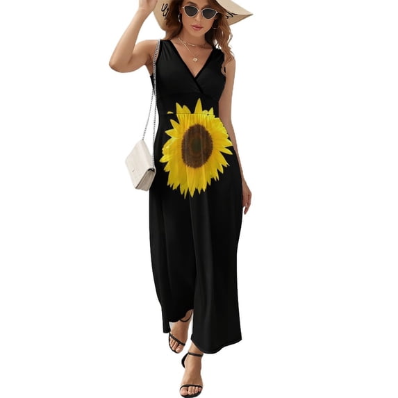 Sunflower Sleeveless Dress Summer skirt beach outfits for women