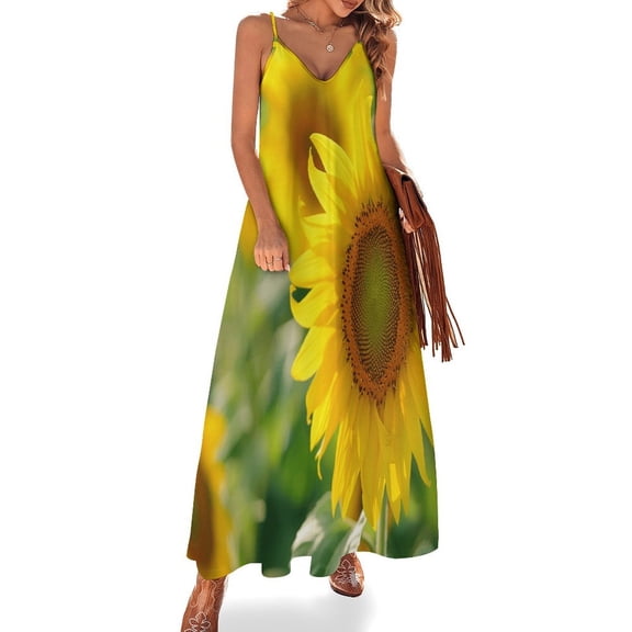 Sunflower Sleeveless Dress Woman Fashion Long Dresses Women's Summer Suit Dress Summer 2025 Women