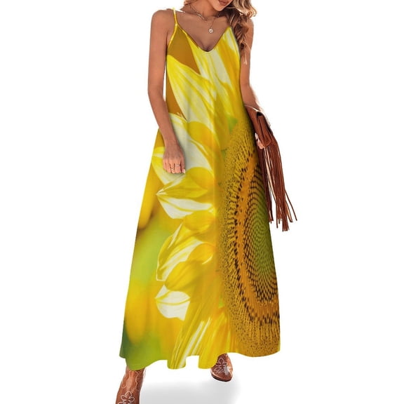 Sunflower Sleeveless Dress Women's Luxury Party Dress Birthday Dresses for Women