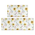 thumbnail image 1 of Sunflower and Small Flower White Anti Fatigue Kitchen Rugs Set Of 2, Non Slip Washable Decorative Floor Mats for Kitchen Sink Laundry, 17"x30" and 17"x47", 1 of 6