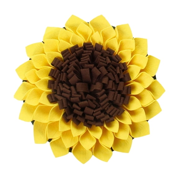 Sunflower Snuffle Mat for Dogs and Cats, Interactive Foraging Slow Feeder Enrichment Toy for Anxiety Relief and Energy Release, Bite Resistant Pet Activity Training Blanket - Yellow
