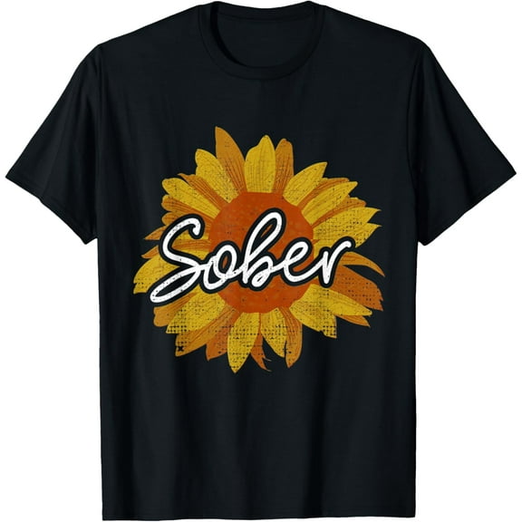 Sunflower Sober AA Recovery Gifts Sobriety Costume Men Women T-Shirt