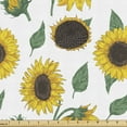 thumbnail image 1 of Ambesonne Sunflower Fabric by the Yard Upholstery, Hand-drawn Floral Art, 2 Yards, Reseda Green Dark Brown, 1 of 4