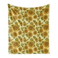 thumbnail image 1 of Sunflower Soft Flannel Fleece Throw Blanket, Funky Style Sunflower in Pastel Colors Old Fashioned Nostalgic Vintage Print, Cozy Plush for Indoor and Outdoor Use, 50" x 70", Green Yellow, by Ambesonne, 1 of 5