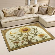 Sunflower Soft Polyester Area Rug 31x20, Non Slip, Memory Foam, Water Absorbent