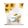 thumbnail image 1 of Sunflower Spring Tie Up Curtains for Windows 54 Inch Length Balloon Curtains Kitchen Adjustable Balloon Window Shade Summer Pastoral Botanical Floral Tie Up Valance Bathroom Curtain Window 42"x54", 1 of 6
