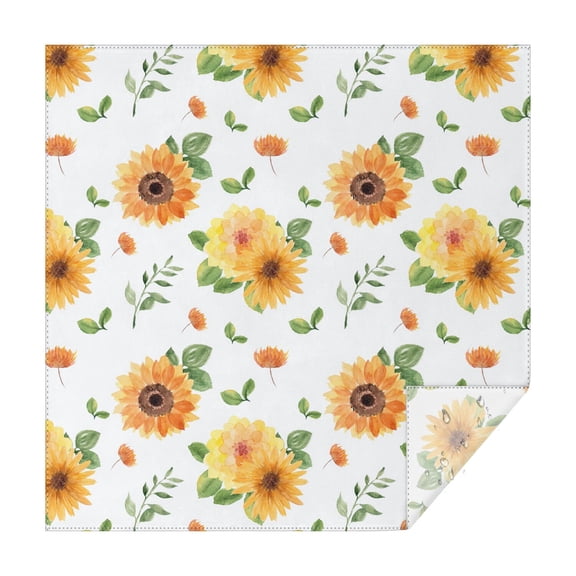 Sunflower Square Tablecloth 42x42in(107x107cm) – Waterproof Polyester Printed Table Cover, Wrinkle Resistant & Washable for Kitchen Dining Picnic Party Decor