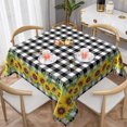 thumbnail image 1 of Sunflower Square Tablecloth 52×52 Inch Black White Buffalo Check Farmhouse Table Cloth Small Square Tablecloths Indoor Outdoor Washable Wrinkle Free Stain Resistant Waterproof Fabric Table Cover, 1 of 6