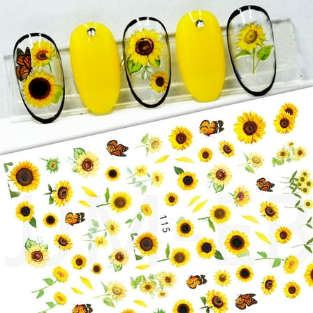 Sunflower Stickers for Elegant Manicure Designs and