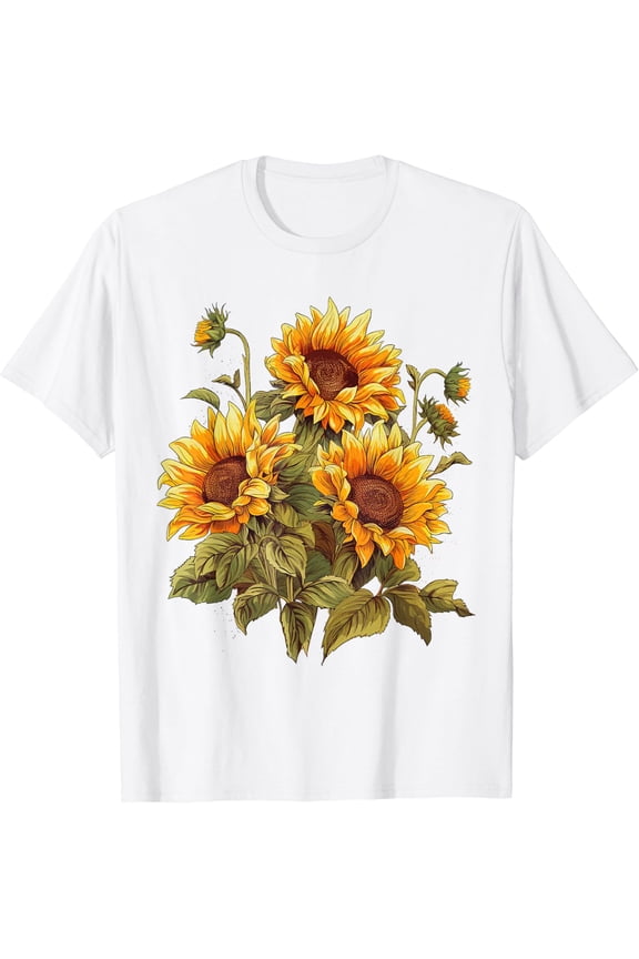 Sunflower Summer Cottagecore Aesthetic Girls Women Graphic T-Shirt Size S-5XL