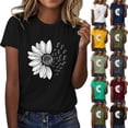thumbnail image 1 of Sunflower Summer T Shirts for Women Short Sleeve Graphic Tee Casual Relaxed Fit Breathable Tops White XL, 1 of 5
