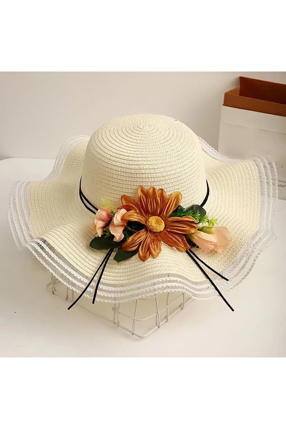 Sunflower Sun Hat Under $5! Kadlawus Women's Sun Protection Hat with Sunflowers, Wide Brim Beach Hat, Summer Fashion Sun Hat for Travel, Vacation, Outdoor, UPF 50+ Hat, Gift for Her, Floral Sun Hat