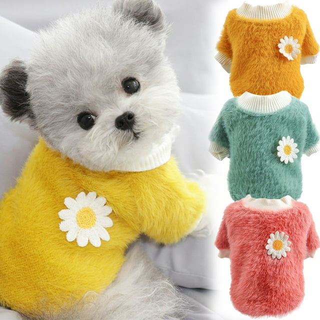 Sunflower Super Cute Puppy Cat Dog Fleece Soft Comfy Warm Spring Winter Pet Sweater for Most Small Dogs,Cats Sweater