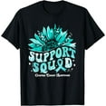 thumbnail image 1 of Sunflower Support Squad Teal Ribbon Ovarian Cancer Awareness T-Shirt, 1 of 2