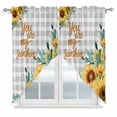 thumbnail image 1 of Sunflower Swag Valances for Windows, Kitchen Curtains 36 Inch Length 2 Panels Set, Summer Botanical Checkered Yellow Floral Short Curtains for Small Windows Rod Pocket Cafe Curtains Drapes 28"x36", 1 of 8
