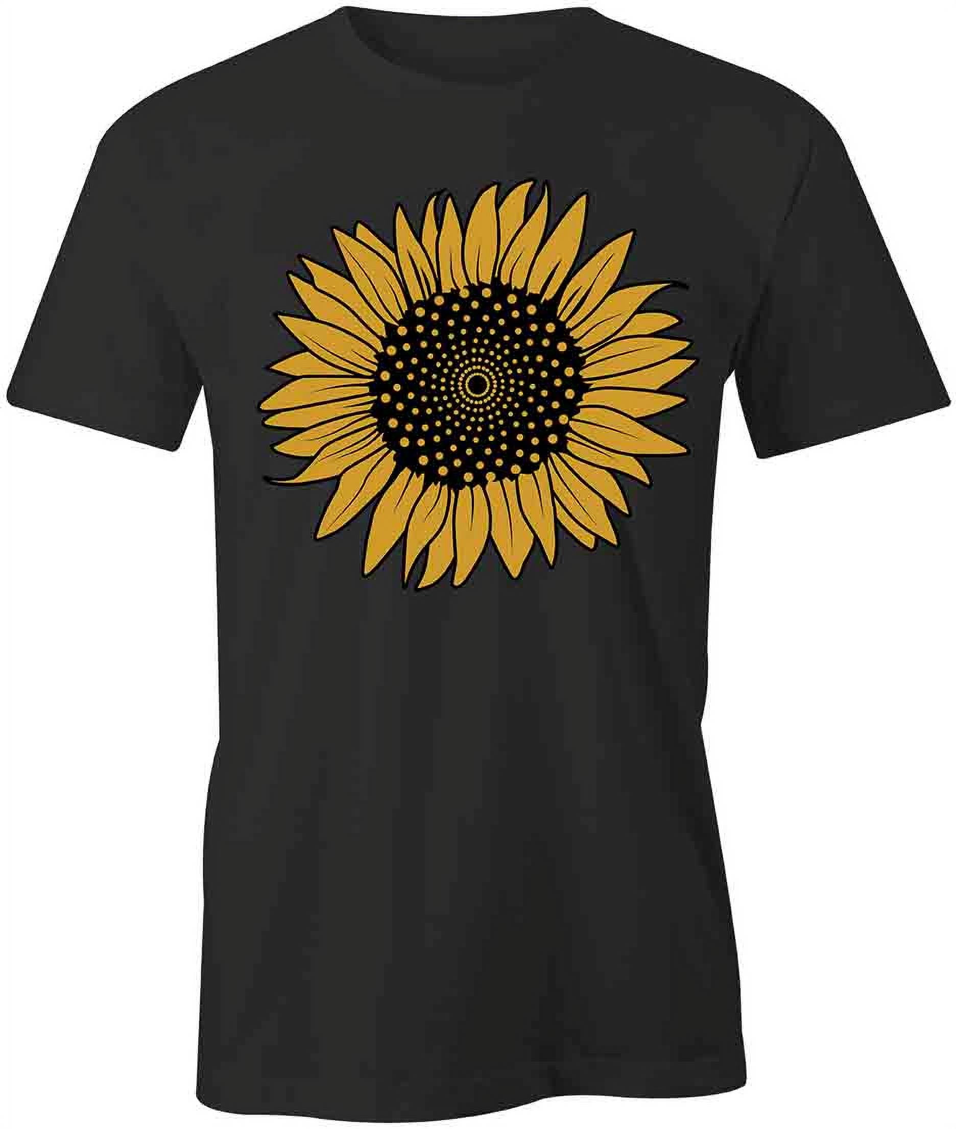 Sunflower Head Black T-Shirt